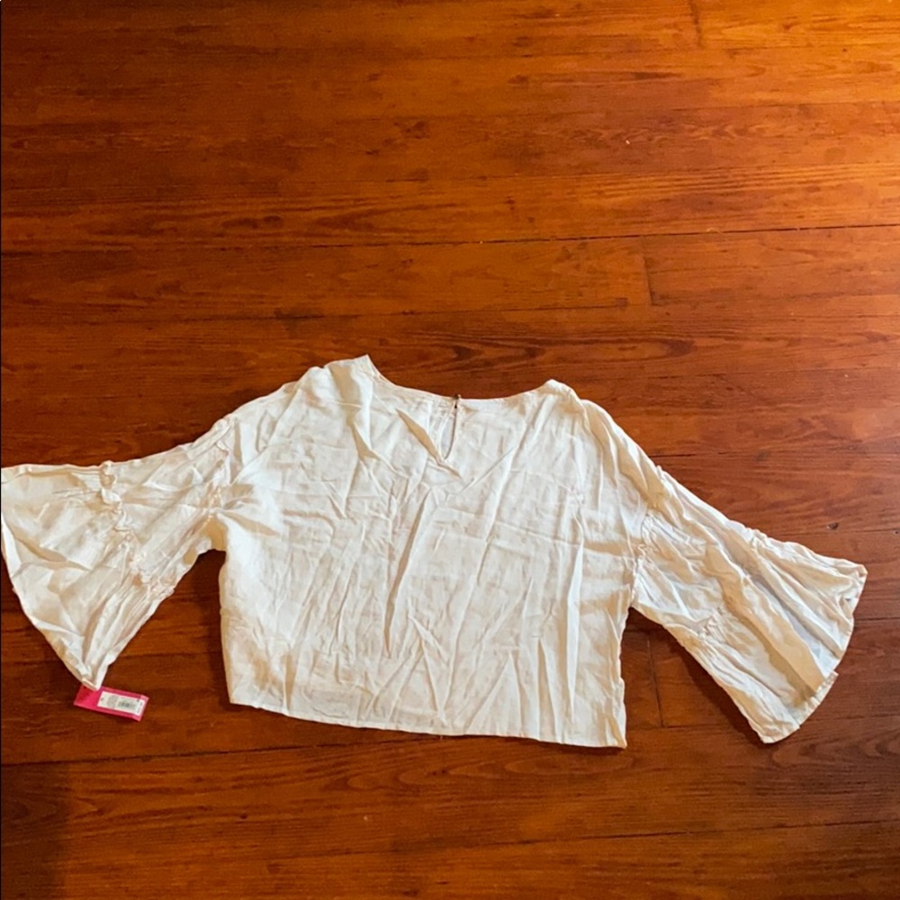 Embroidered floral peasant top rayon blouse - Picture 6 of 9